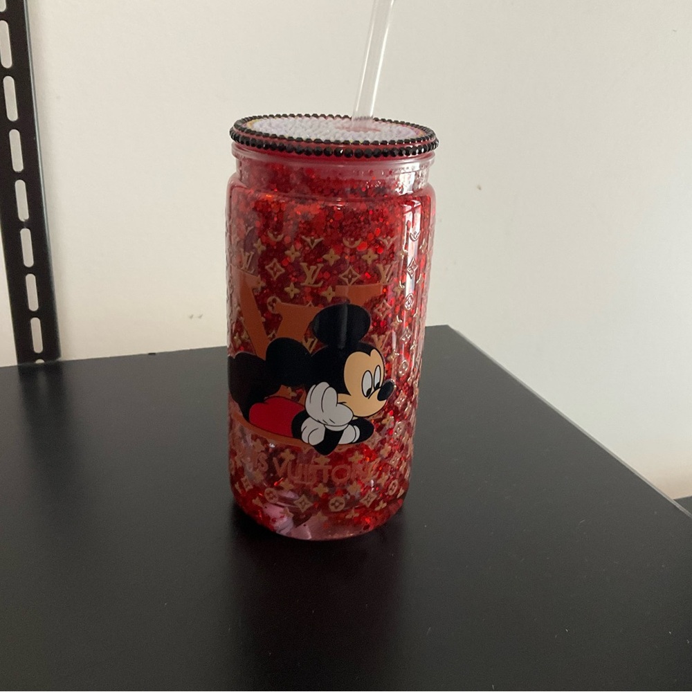 Disney Mickey Mouse Red Glitter Tumbler